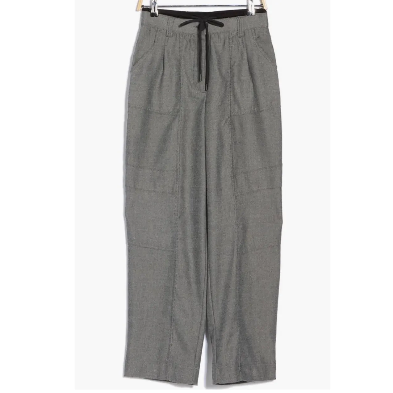 Democracy Clothing Curve Equality Straight Leg Pants Grey Heather Drawstring 12 Gray - Image 3