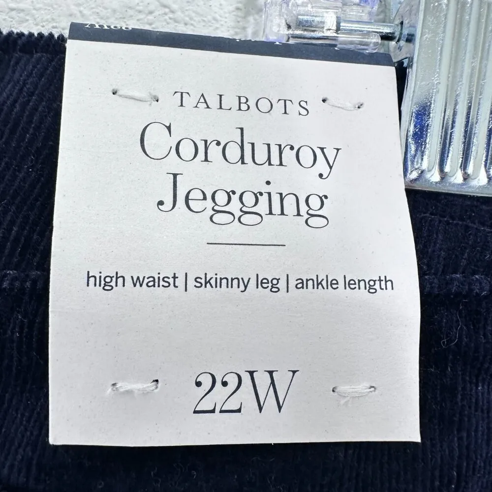 Talbots Navy‎ High Rise Corduroy Jegging NWT Size 22W Casual Fall Cozy - Image 4