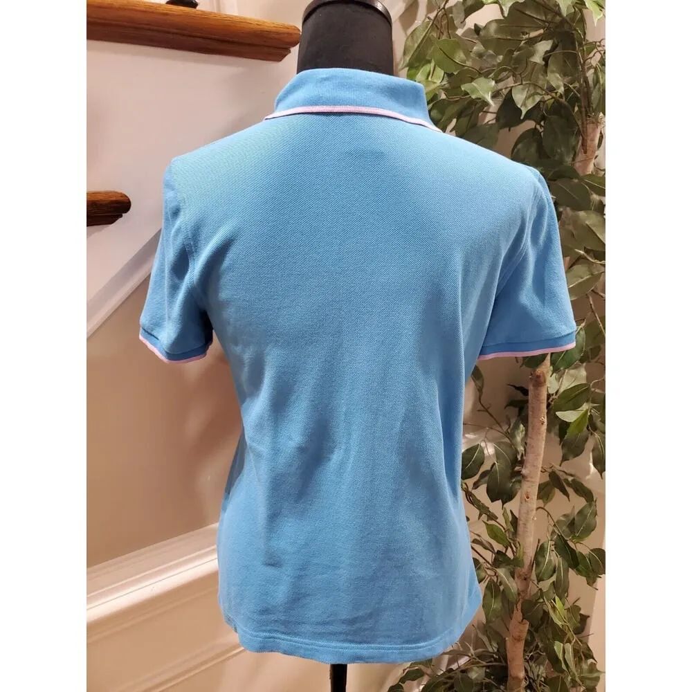 Brooks Brother Women's Blue 100% Cotton Short Sleeve Collared Polo Shirt Small - Image 7