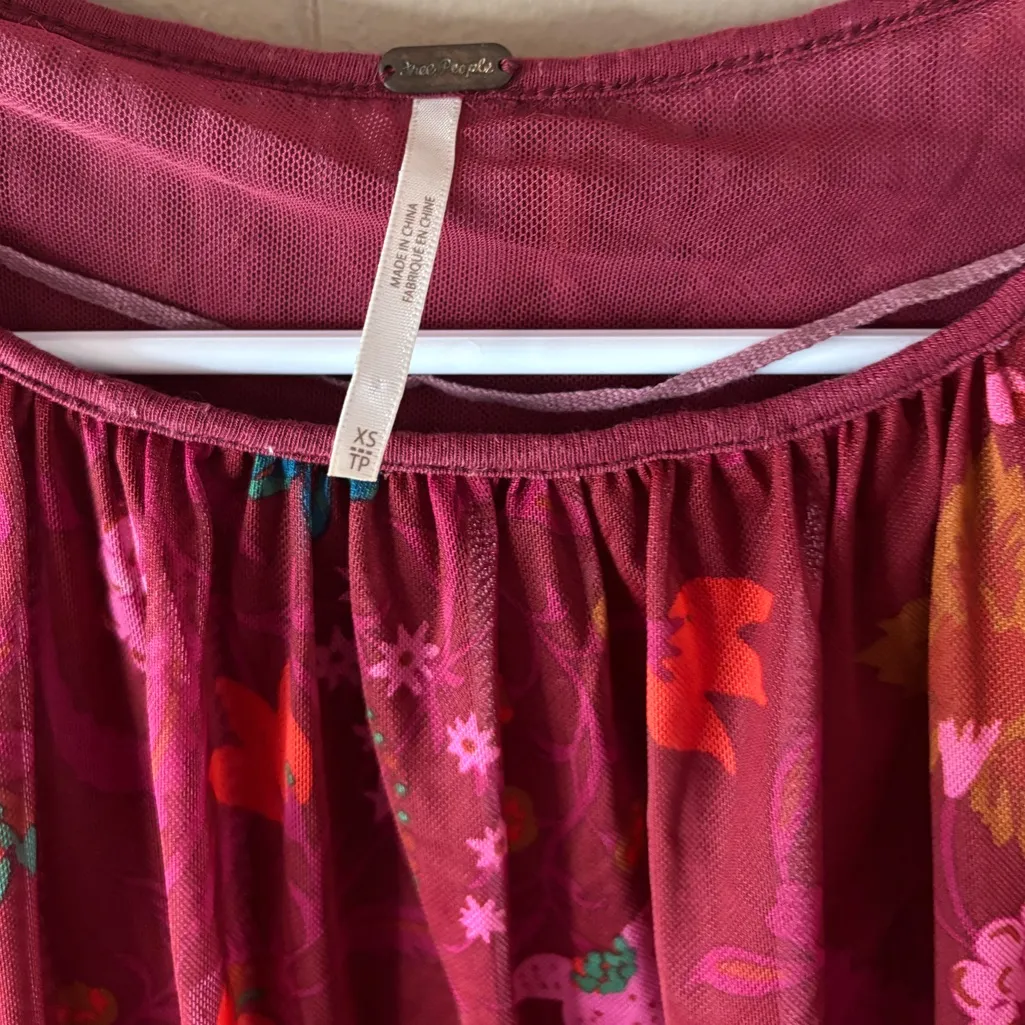 Free People Honey Wildflower Floral Top XS - Image 3