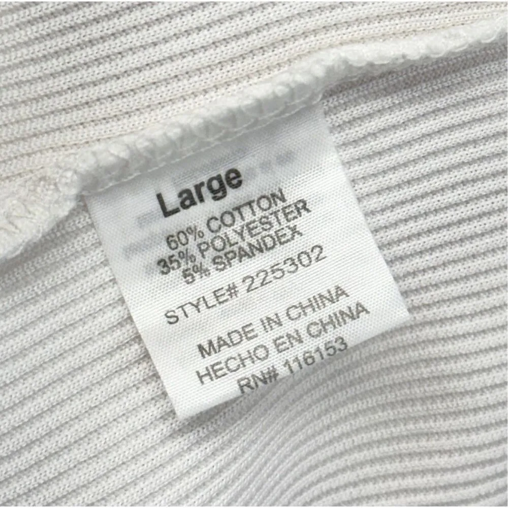 Poof New‎ York Sweater Womens Long Sleeve White Ponk Crewneck Size Large NWT - Image 9