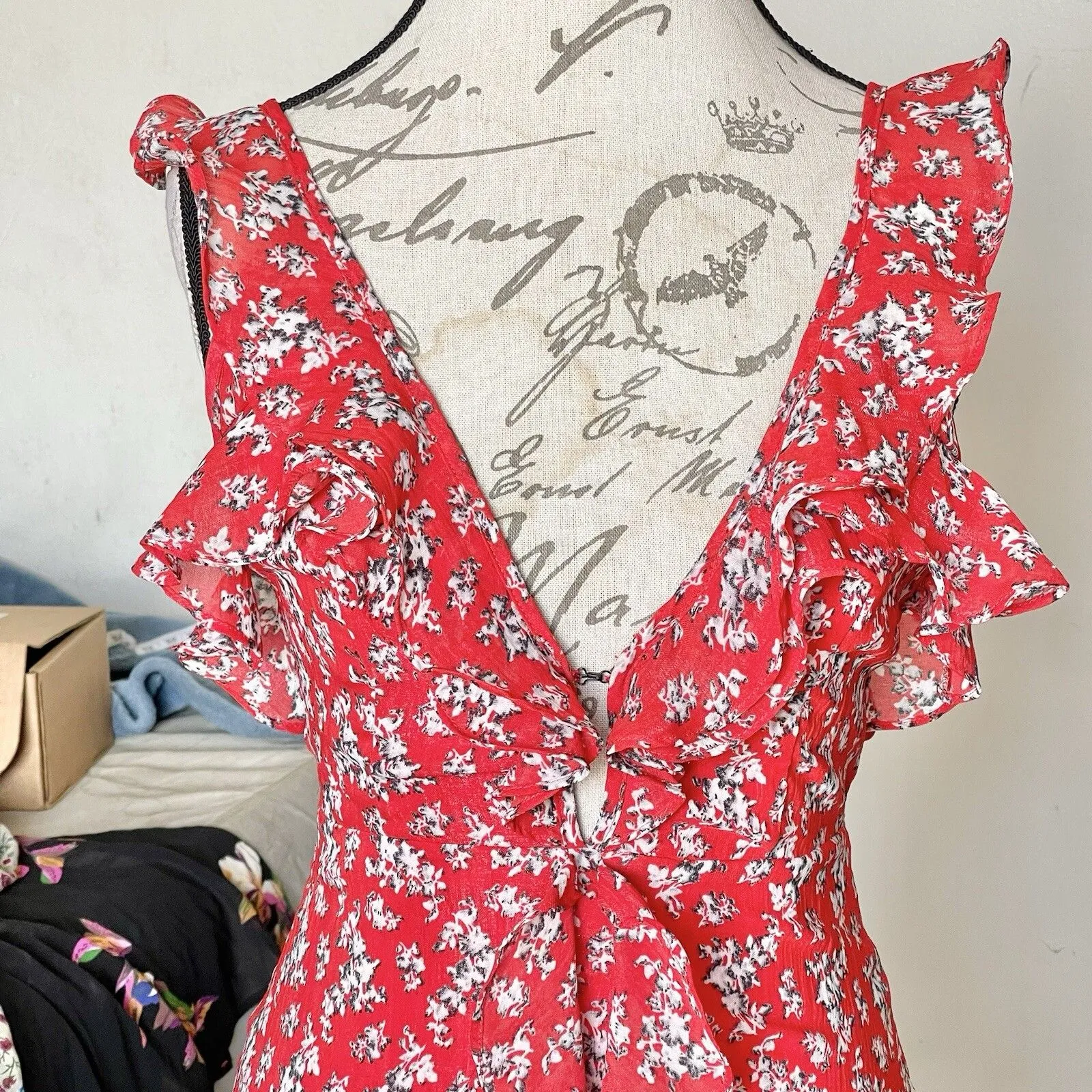 Gab Kate Dress Sz Medium Mini Floral Boho Chic Festival Coastalcowgirl Feminine - Image 5