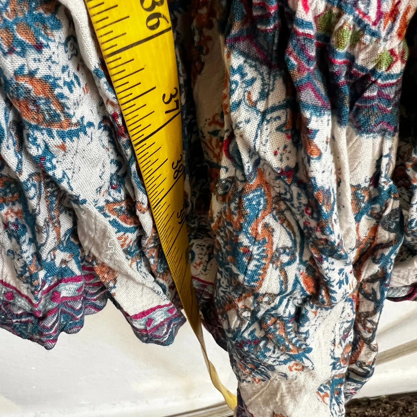 Angie Paisley‎ Maxi Dress Boho Bohemian Flowy Festival Hippie Cottagecore Medium - Image 4