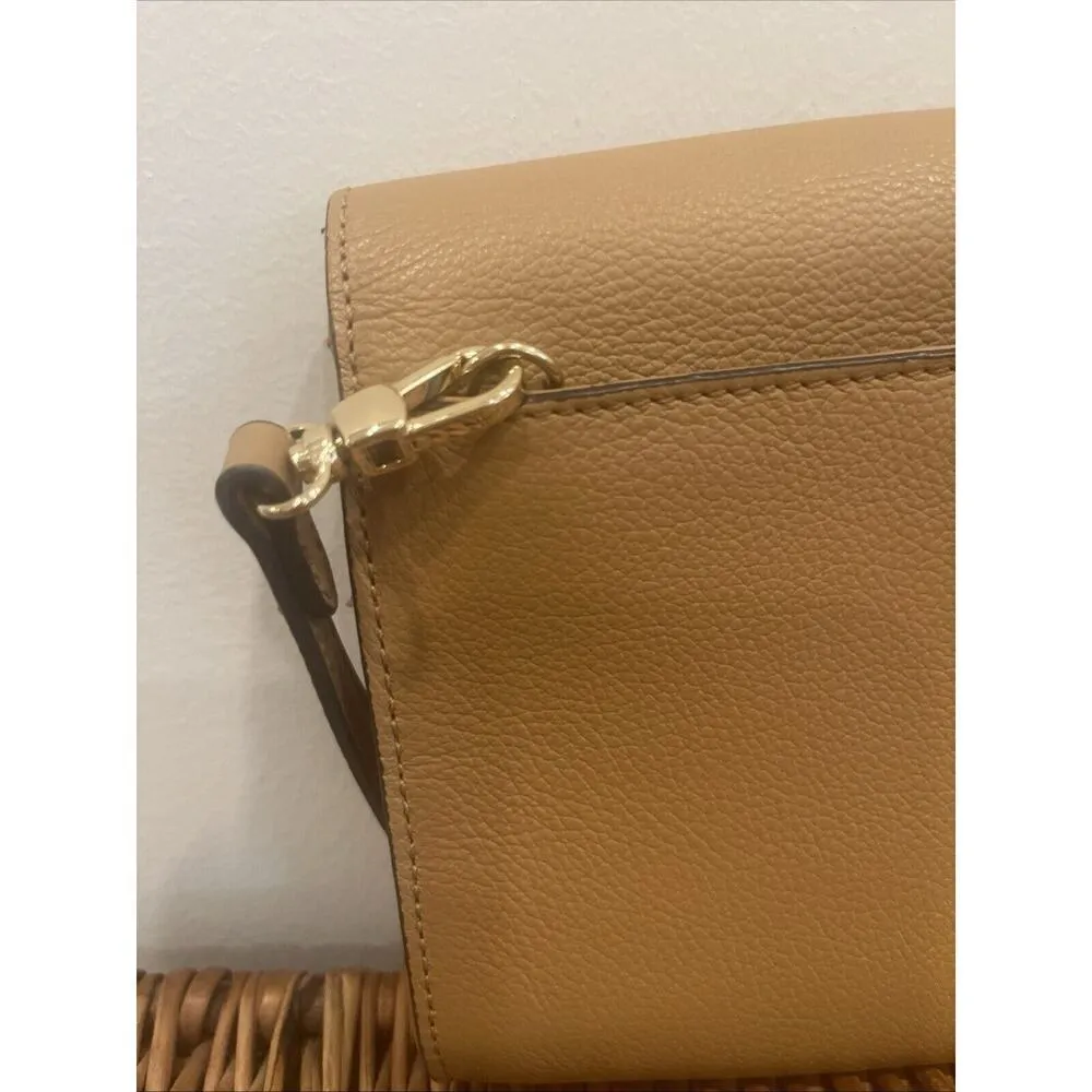 Clutch Purse Vince Camuto Crossbody Leather Tan detachable shoulder strap - Image 14