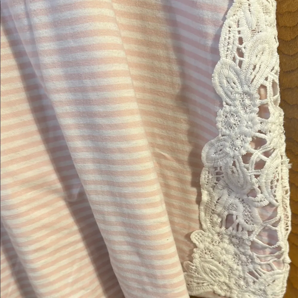 Lane Bryant Pink Blouse with Short Sleeves and Lace Details - Image 4