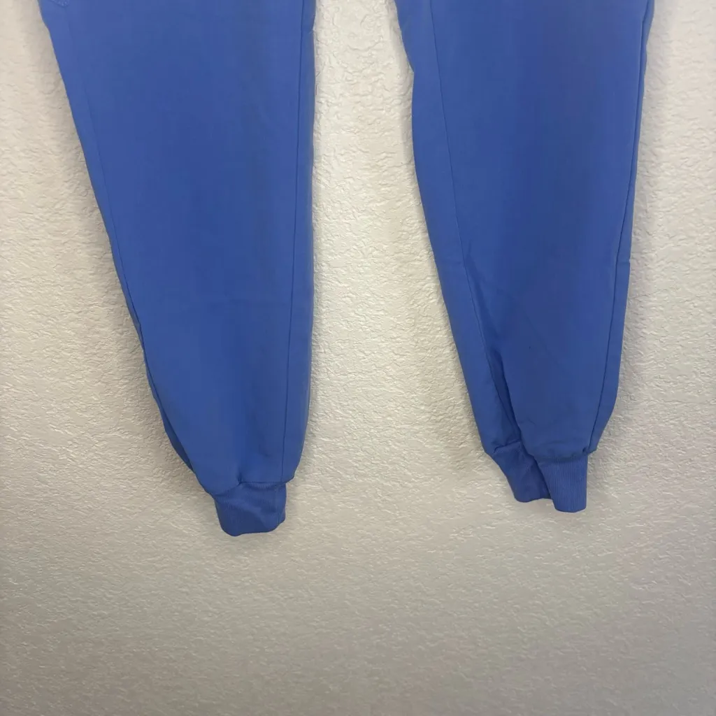 Figs Zamora Blue Jogger Pants with Gray Drawstring - Image 5