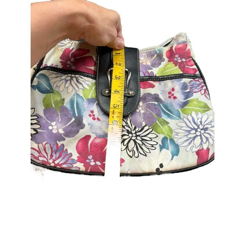 Floral Canvas Shoulder Bag With Leather Accents By Croft & Barrow - Image 8