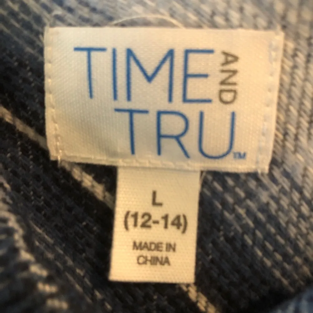 TIME and TRU Buttoned Down Loose Jacket SHACKET Size L 12-14 Womens Woven  New - Image 5