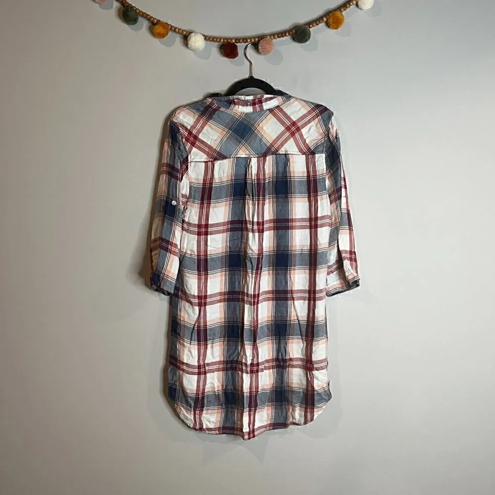 Bella Dahl plaid button down tunic - Image 4