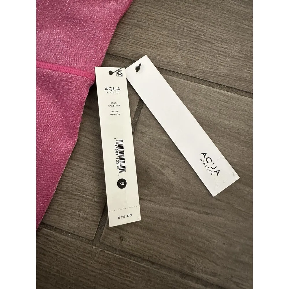 Women Aqua Athletic High Rise 7/8 Leggings - 100% Exclusive Size XS Magenta $78 - Image 8