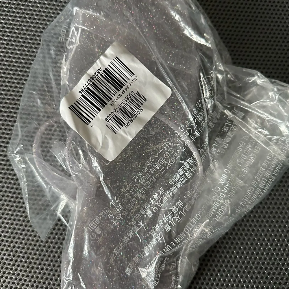 Old Navy Shiny-Jelly Slide Sandals for Woman. Translucent jelly double-strap - Image 3