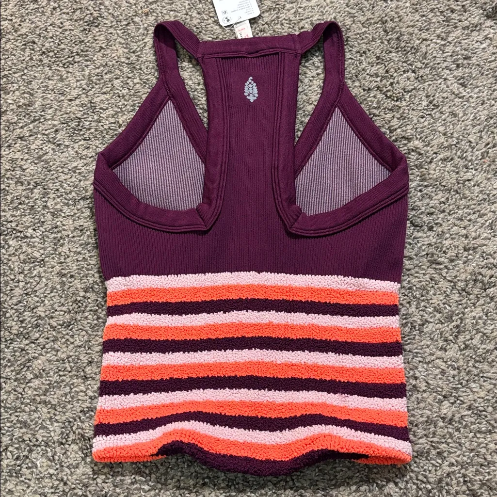 FP Movement All Clear V Neck Stripe Cami size XS/S Purple - Image 4