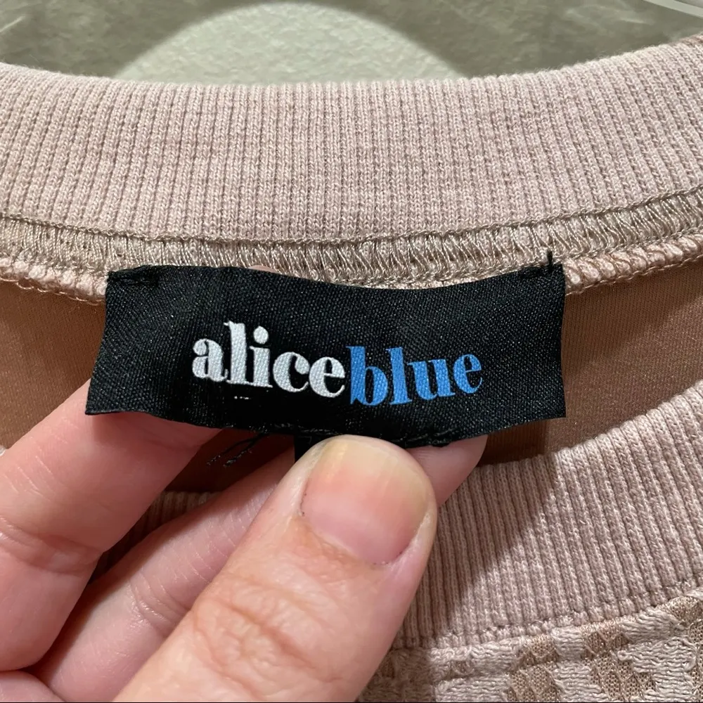 Alice Blue Floral Lace Pullover Sweatshirt Top Blush Pink Size Small - Image 5