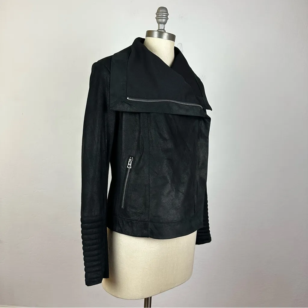 Lucky Brand Black Leather Caviar Jacket - Image 7