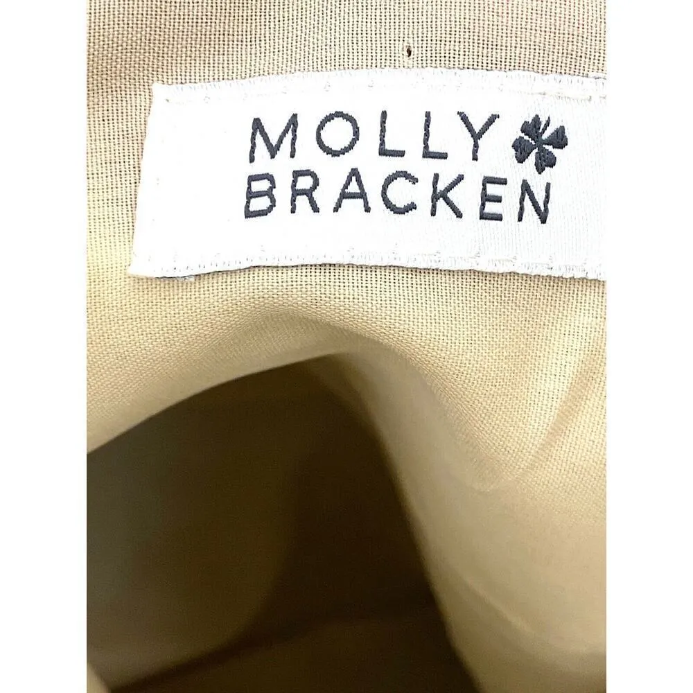 New Molly Bracken Burlap + Silver Gold Metallic tote eco shopper bag Beach - Image 5