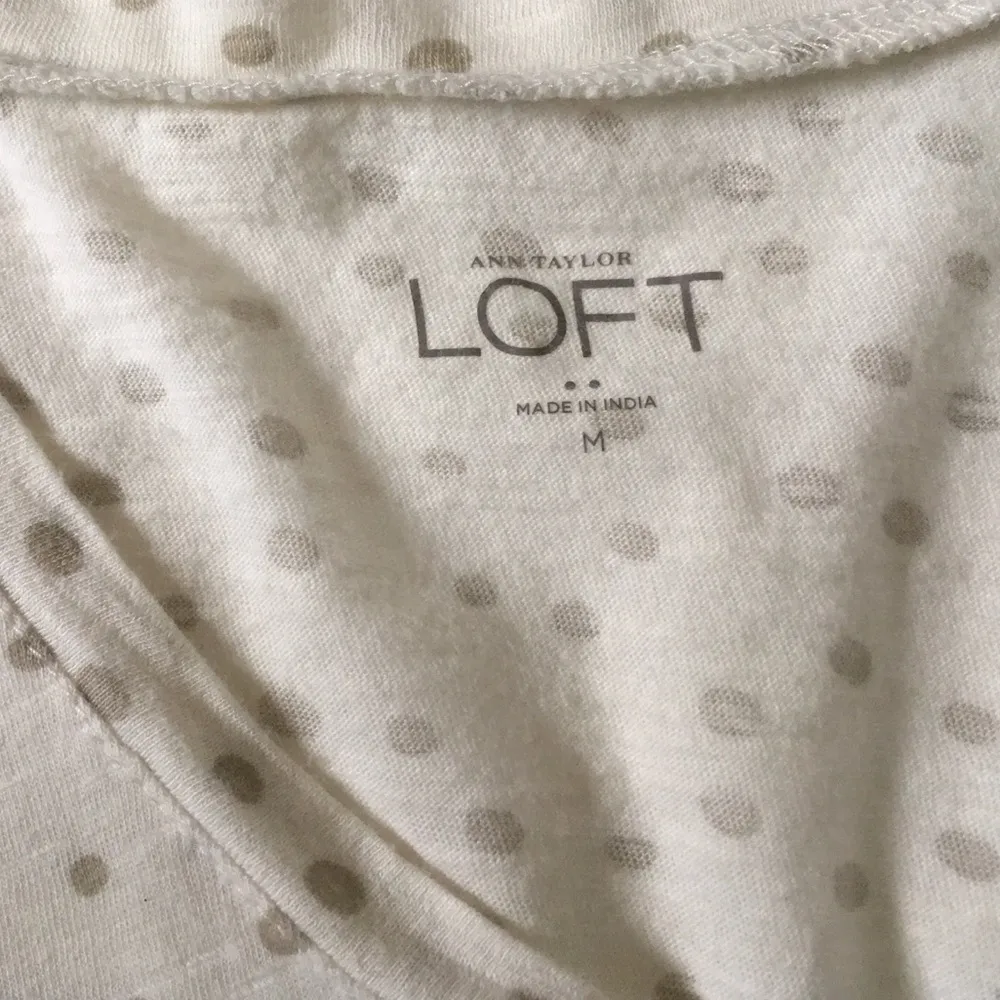 LOFT Cream Embellished Crystal Top - Image 5