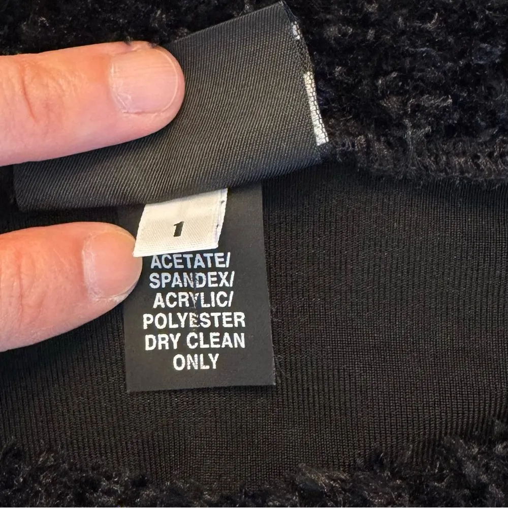 AHNI Handmade Tunic Shirt Top Black Slinky Size 1 Small Medium Stretchy Art Wear - Image 10