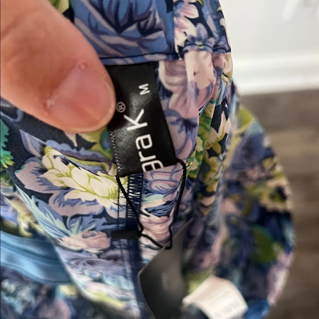 INSPIRE CHIC Women's Chiffon Skirt Elastic Waist Ruffle Floral Flowy Sz M = - Image 7