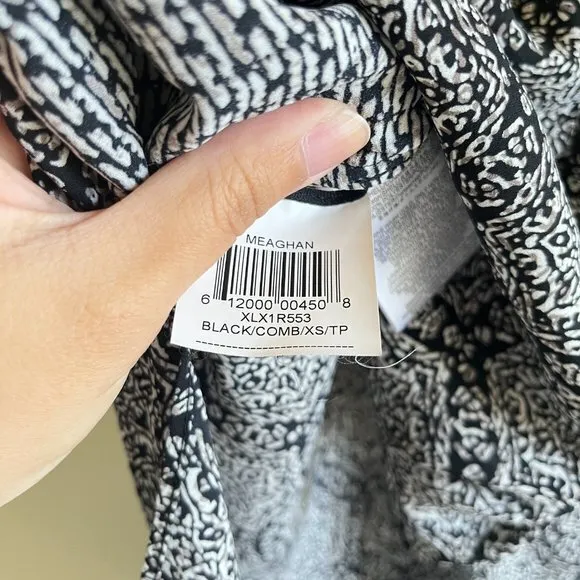 BCBGMAXAZRIA BCBG‎ Max Azria Meaghan Drape Front Patterned Tank Top Womens Size XS Blouse - Image 5