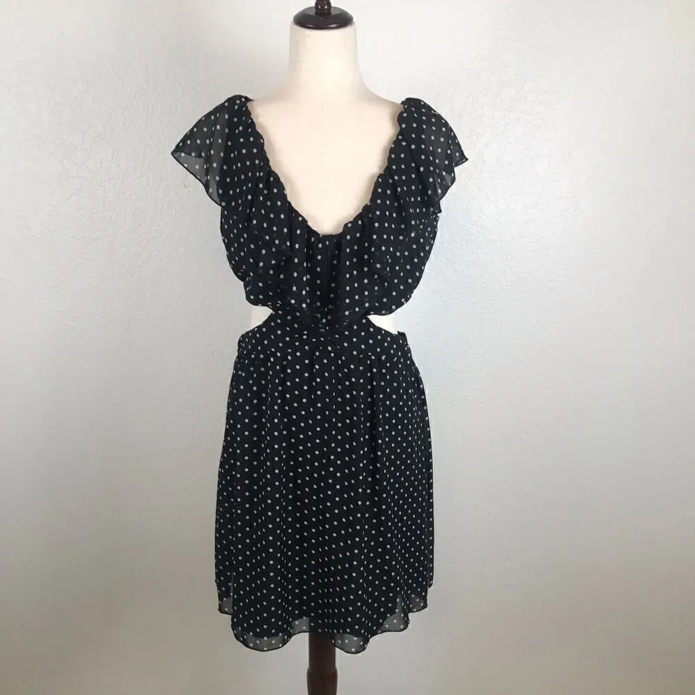 Y2K vintage speechless polkadot cut out dress L Black Size L - Image 2