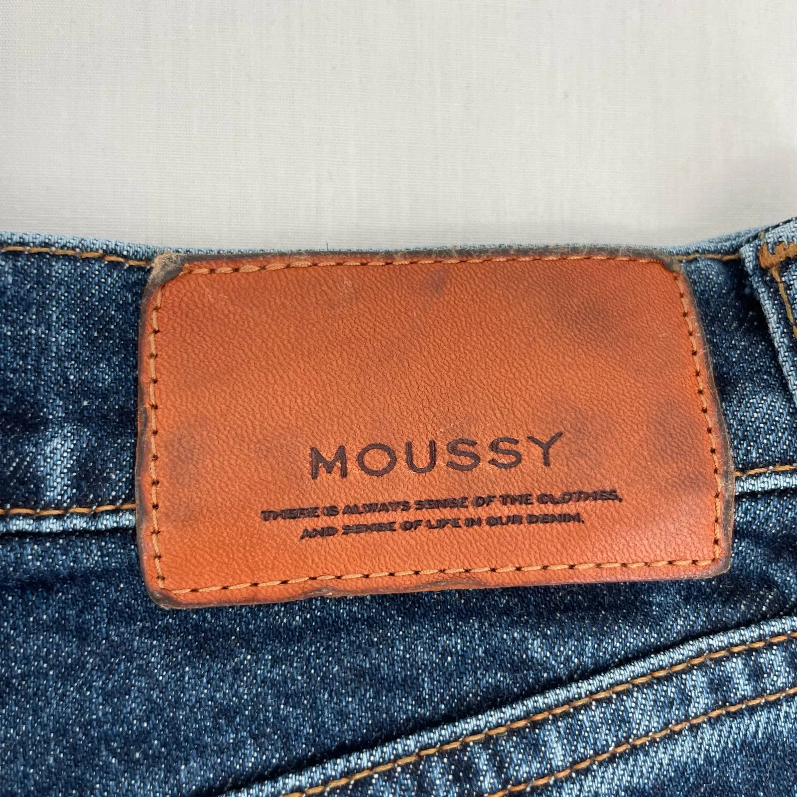 MOUSSY Blue Jeans MVS Skinny Zip Fly Indigo Dark Wash Denim Style 010EAC12 - Image 8