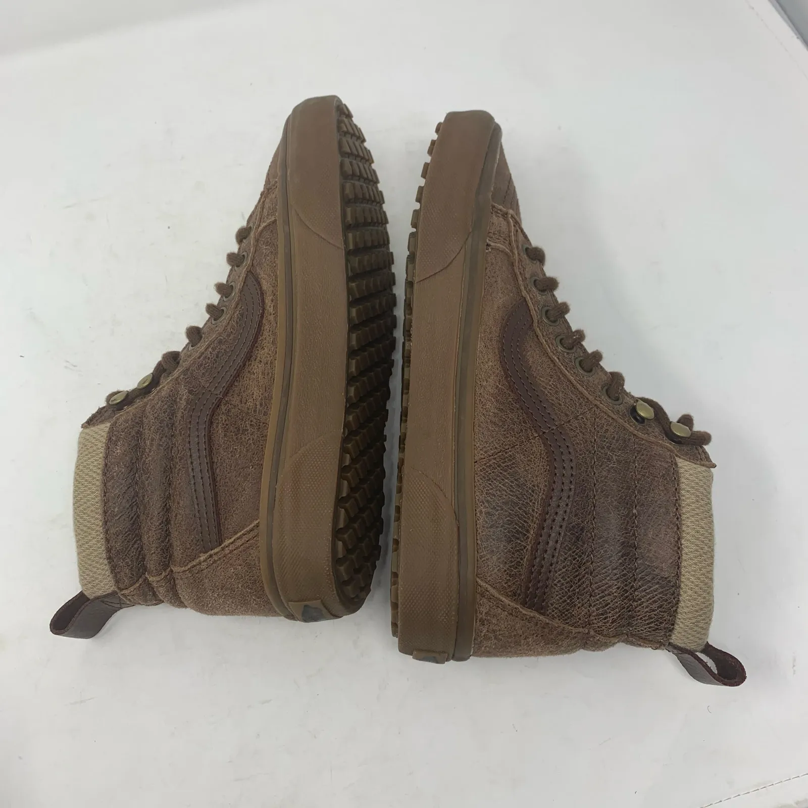 Vans Sk8-Hi MTE Leather Brown Herringbone Men’s 6.5 Women’s 8 High Top Sneaker - Image 5