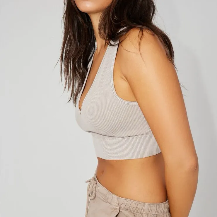 Garage Beige Stella Seamless Plunge Tank Top - Image 2