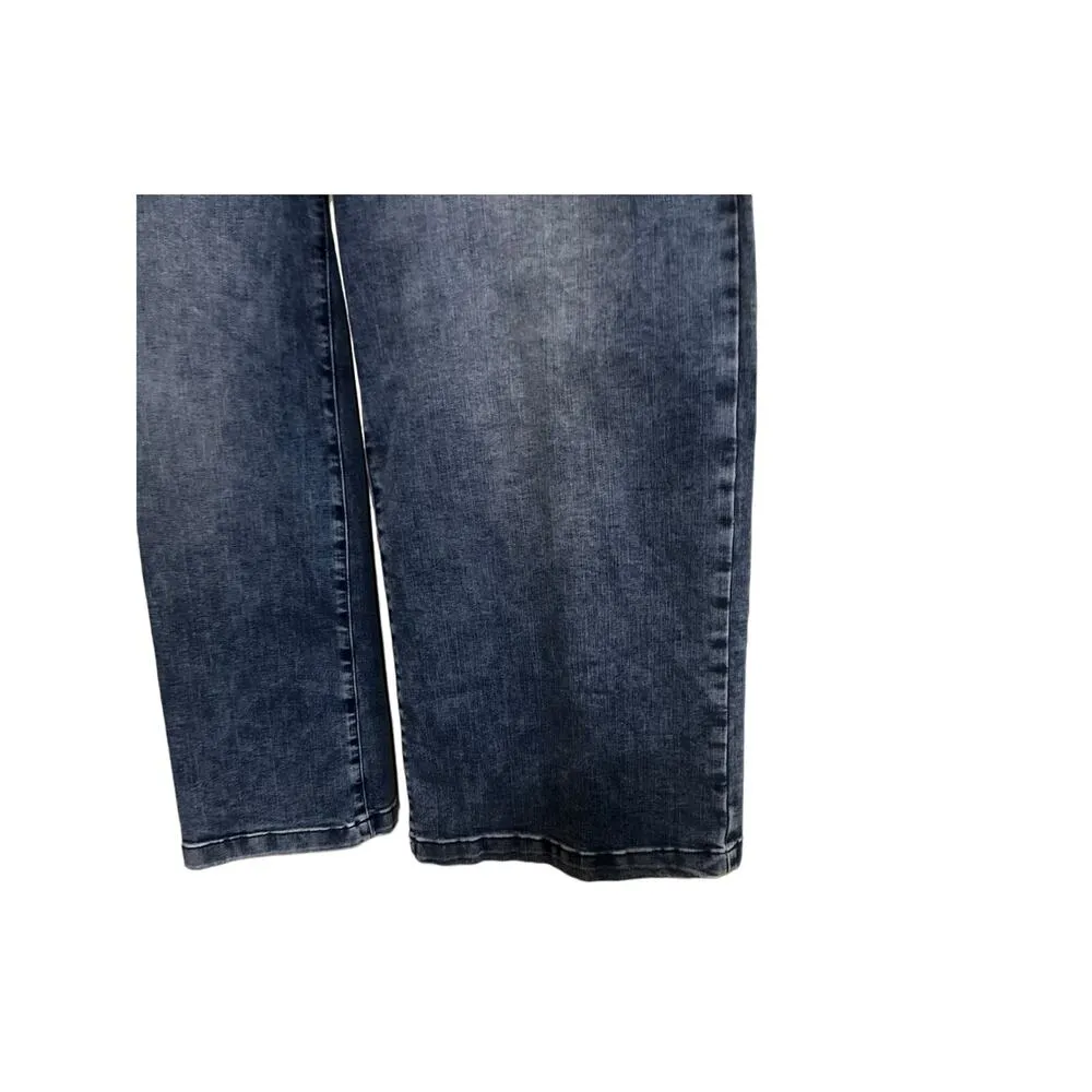 St. John’s Bay Wide Leg Easy Fit High Rise Stretch Blue Denim Sailor Jeans - Image 3