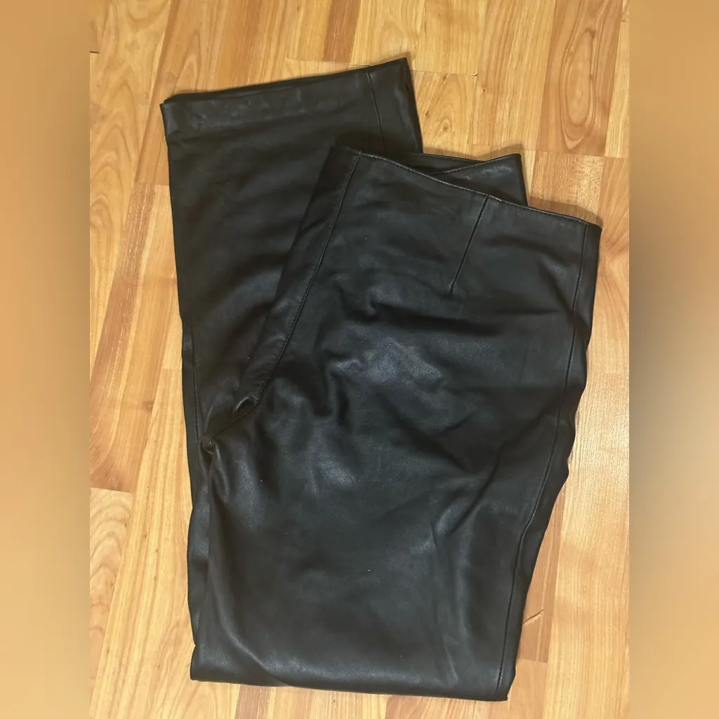 Black Genuine Leather Women's Pants size 14 - Image 6