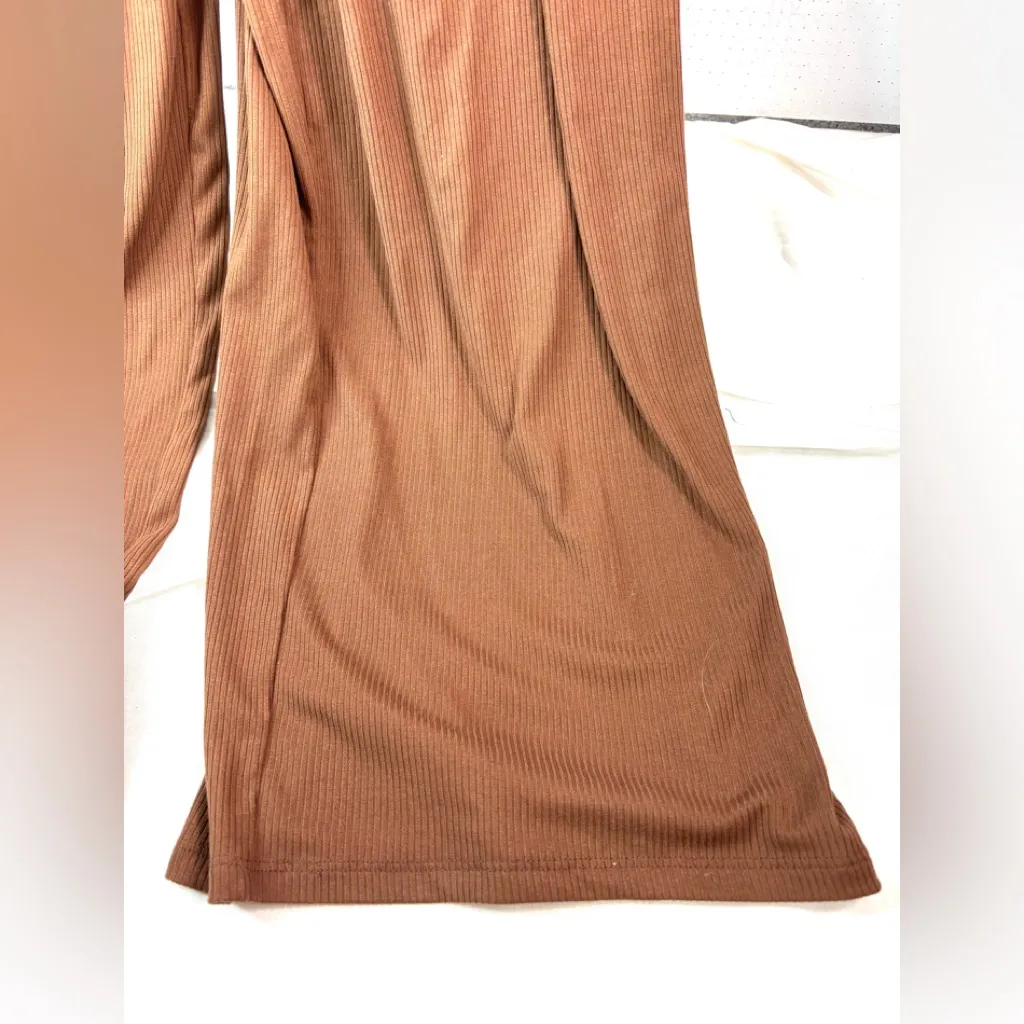 No Boundaries XXL Ribbed Gingerbread Brown Ribbed Jumpsuit - Image 4