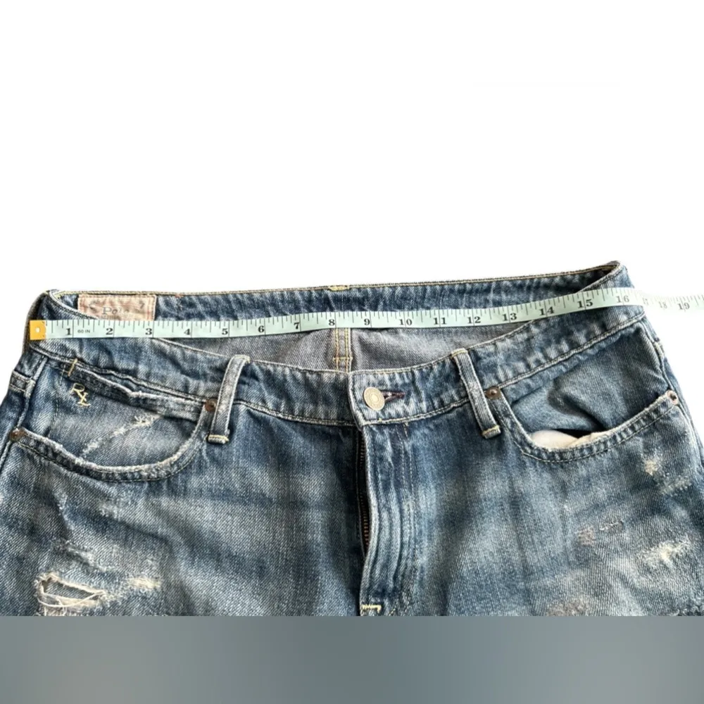 Polo Ralph Lauren Men's Distressed Denim Jeans Blue‎ Size 29 Straight Fit - Image 9