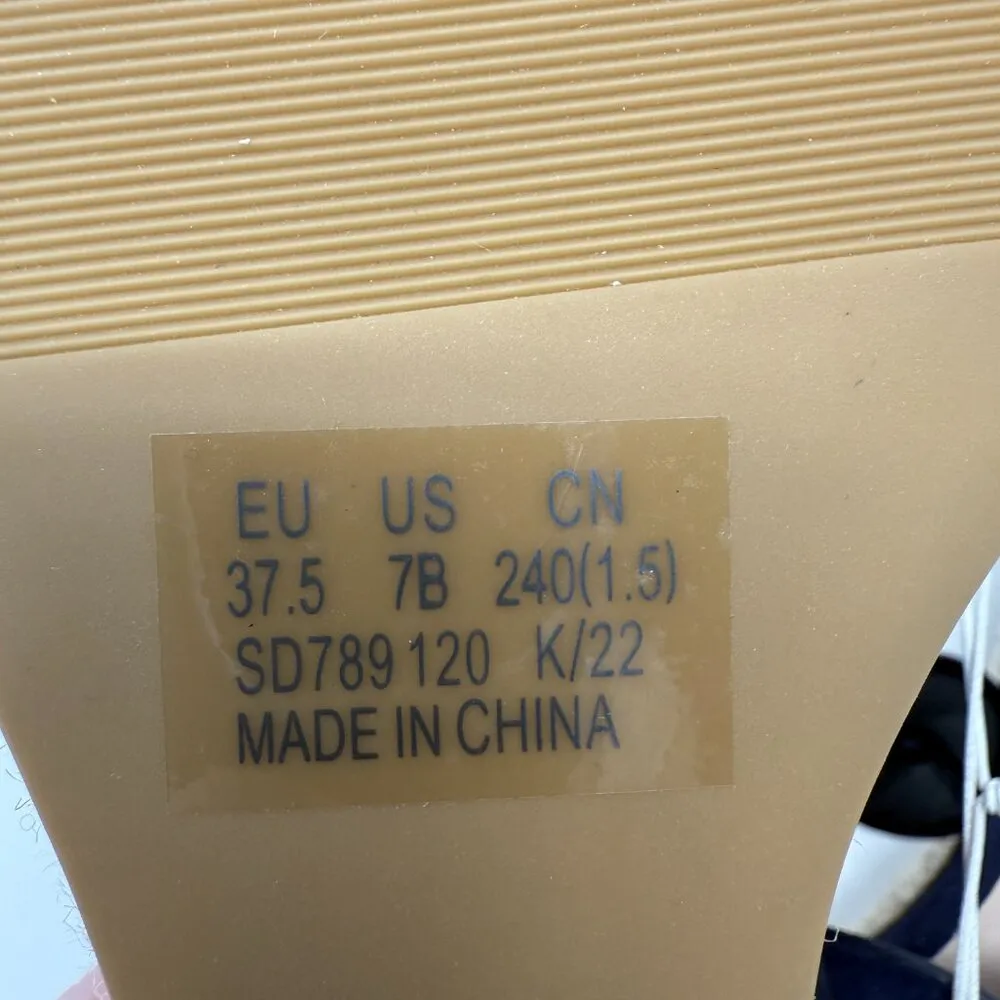 Stuart Weitzman Twistie Flat Sandals Open Toe Wedge Heels Women's 7 Navy NWOB - Image 9