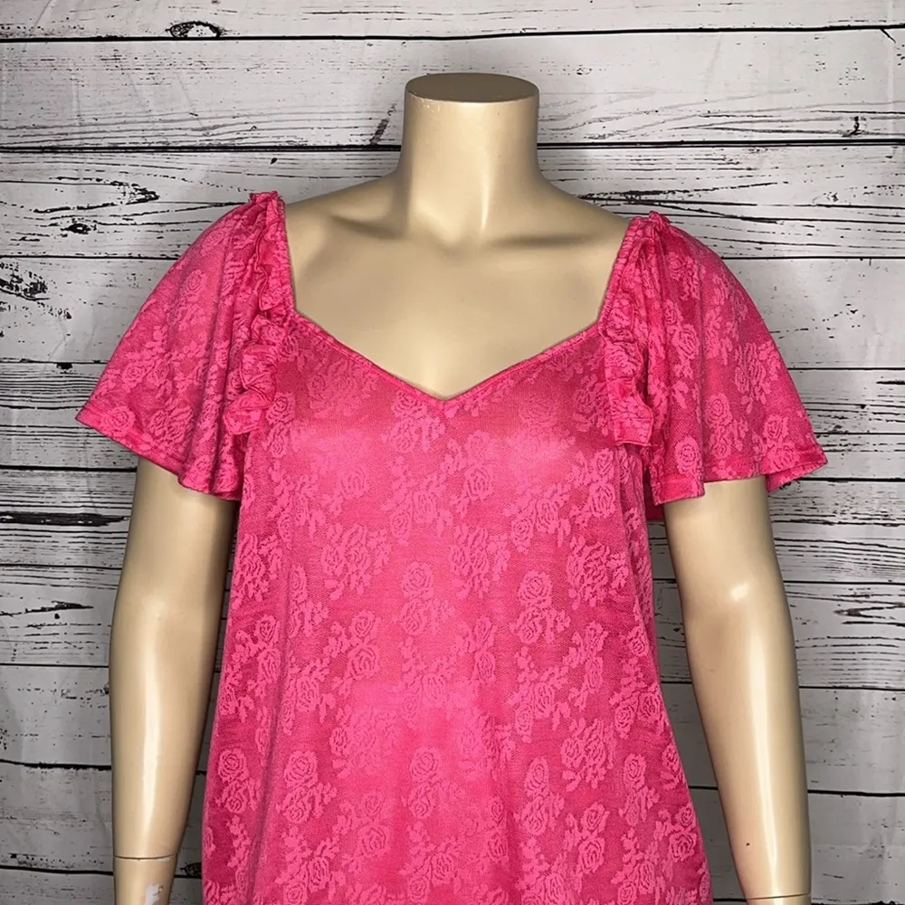 Weekend by Suzanne Betro NWT 3X Floral Lace Sweetheart Neck Ruffle Blouse Top - Image 2
