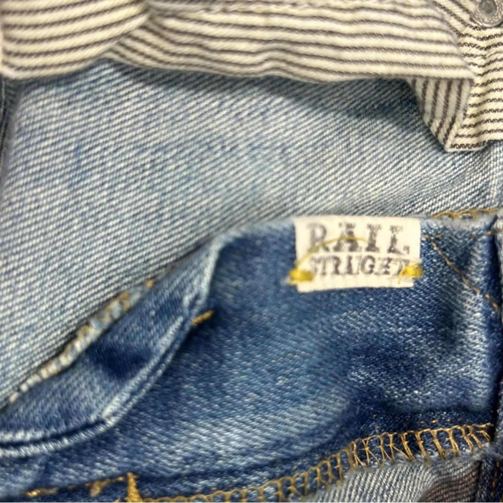 Madewell Rail Straight Jeans Medium Light Wash Low Rise Size 28x34 - Image 12