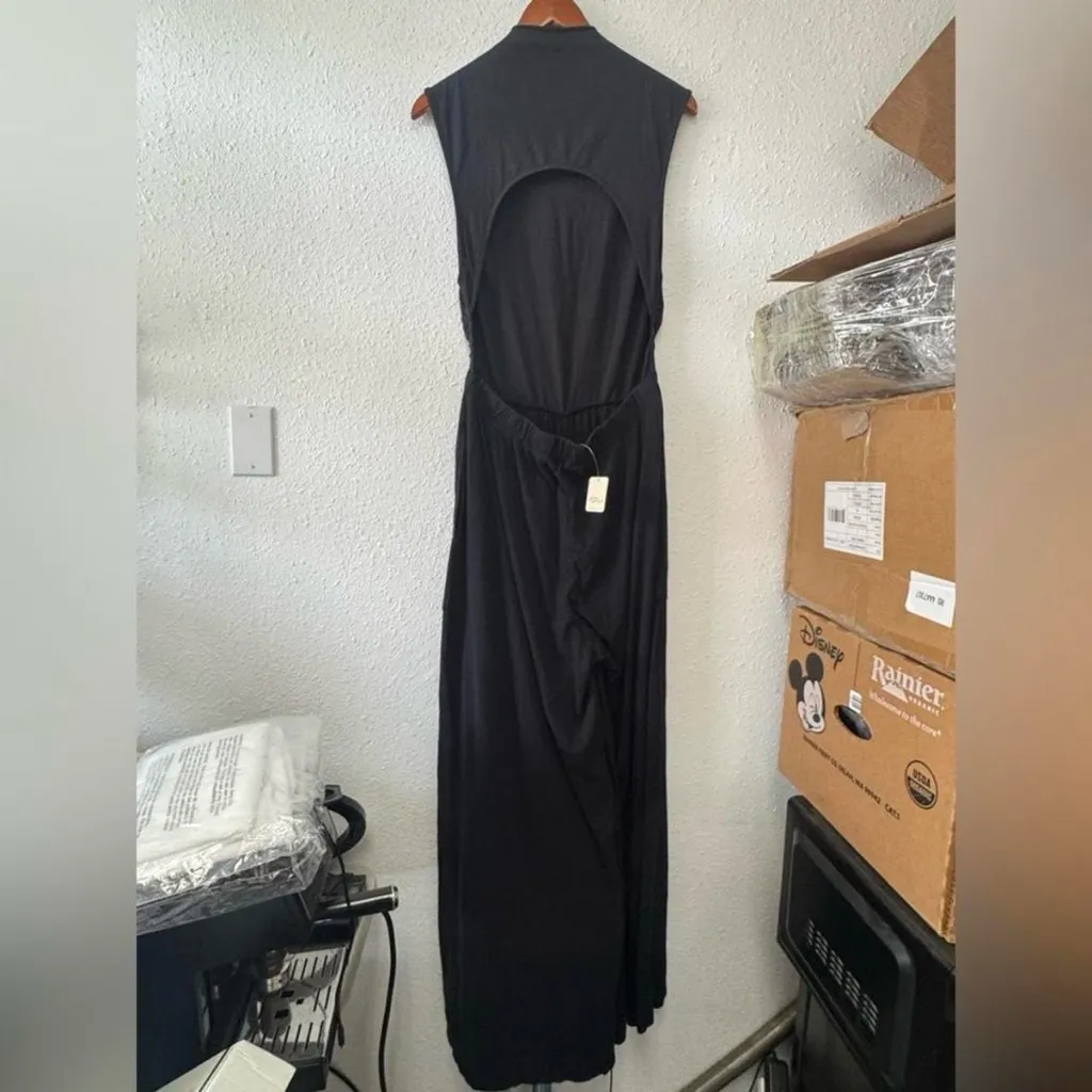 NWT Free People Beach Women's Black Dream Jumpsuit Sleeveless Wide Leg Sz Large - Image 7