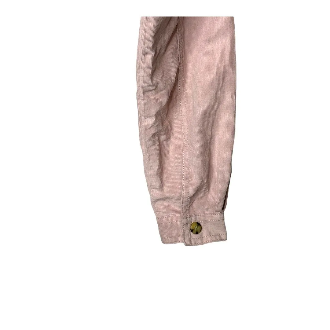 Madewell Pink Corduroy Belted Jumpsuit Coveralls‎ Long Sleeve Women Size 4 - Image 10