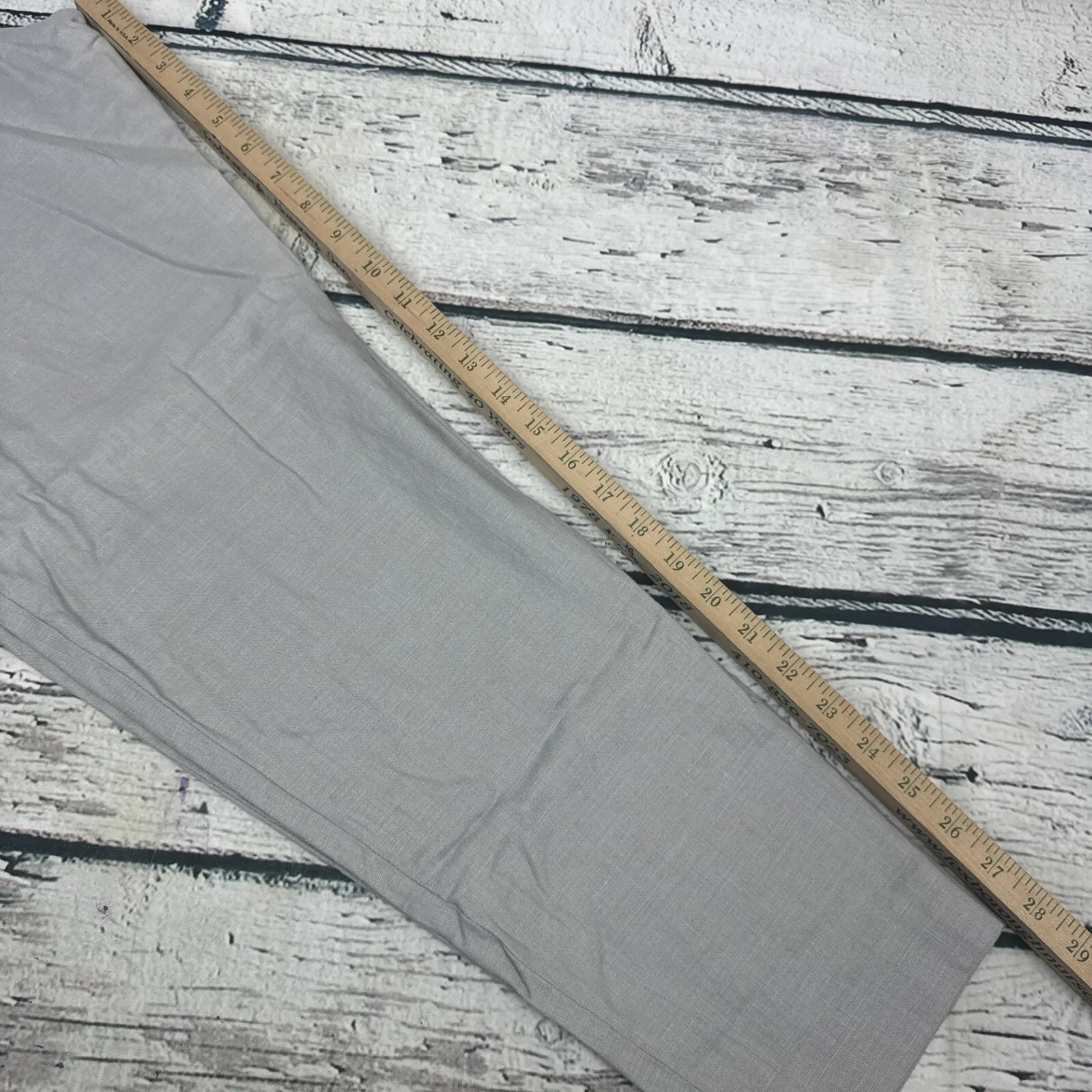 Tweeds Women's Light‎ Gray Linen Pleated High Waist Career Pants [Size 8] - Image 7