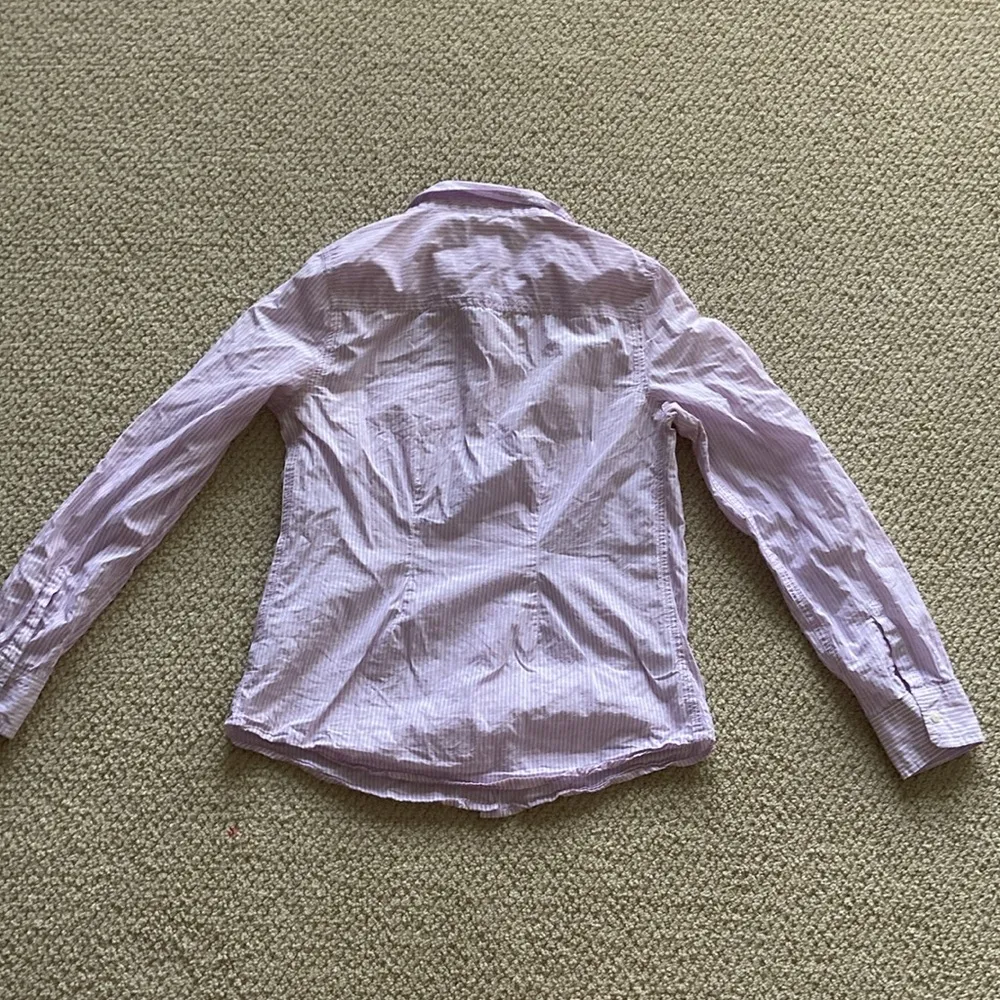 Gap Oxford Button Down Shirt 100% Cotton Size XS Pinstripe Work Top Long Sleeve - Image 8