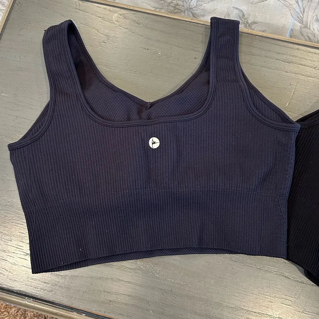 90 Degree By Reflex Black & Navy Blue Sports Bras Set Size M - Image 7