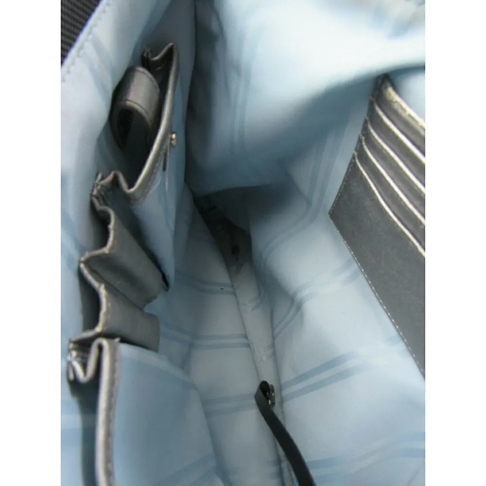 Tumi Black Nylon‎ Purse Tote Handbag Bag Leather Organizer Travel - Image 3