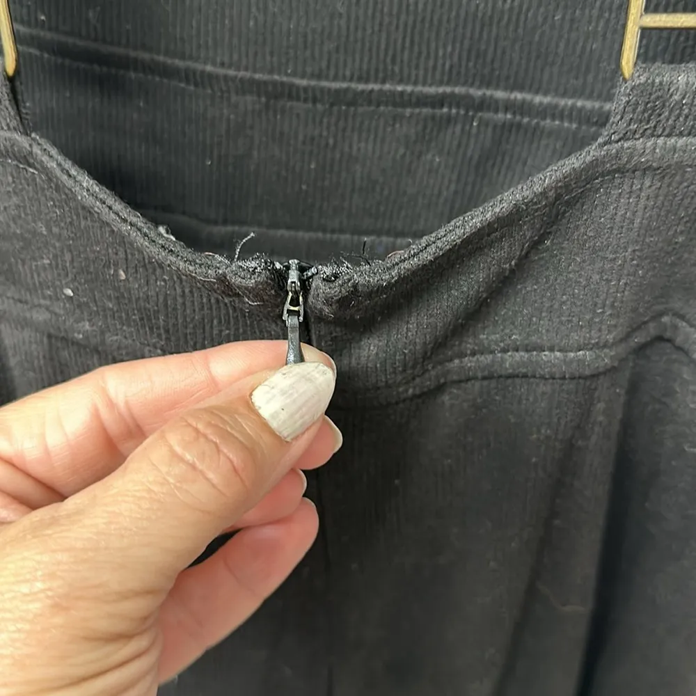 Bebop  Black Light Corduroy Overalls Size Large Stretchy Flare Legs Soft Boho - Image 6