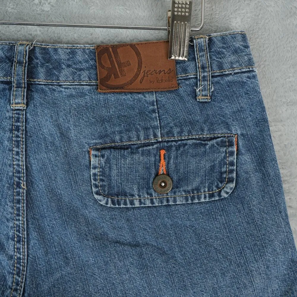 RF by Rafaella Denim Jean Shorts Womens 8P Petite 30x12 Mid Rise Flap Pockets Blue - Image 5