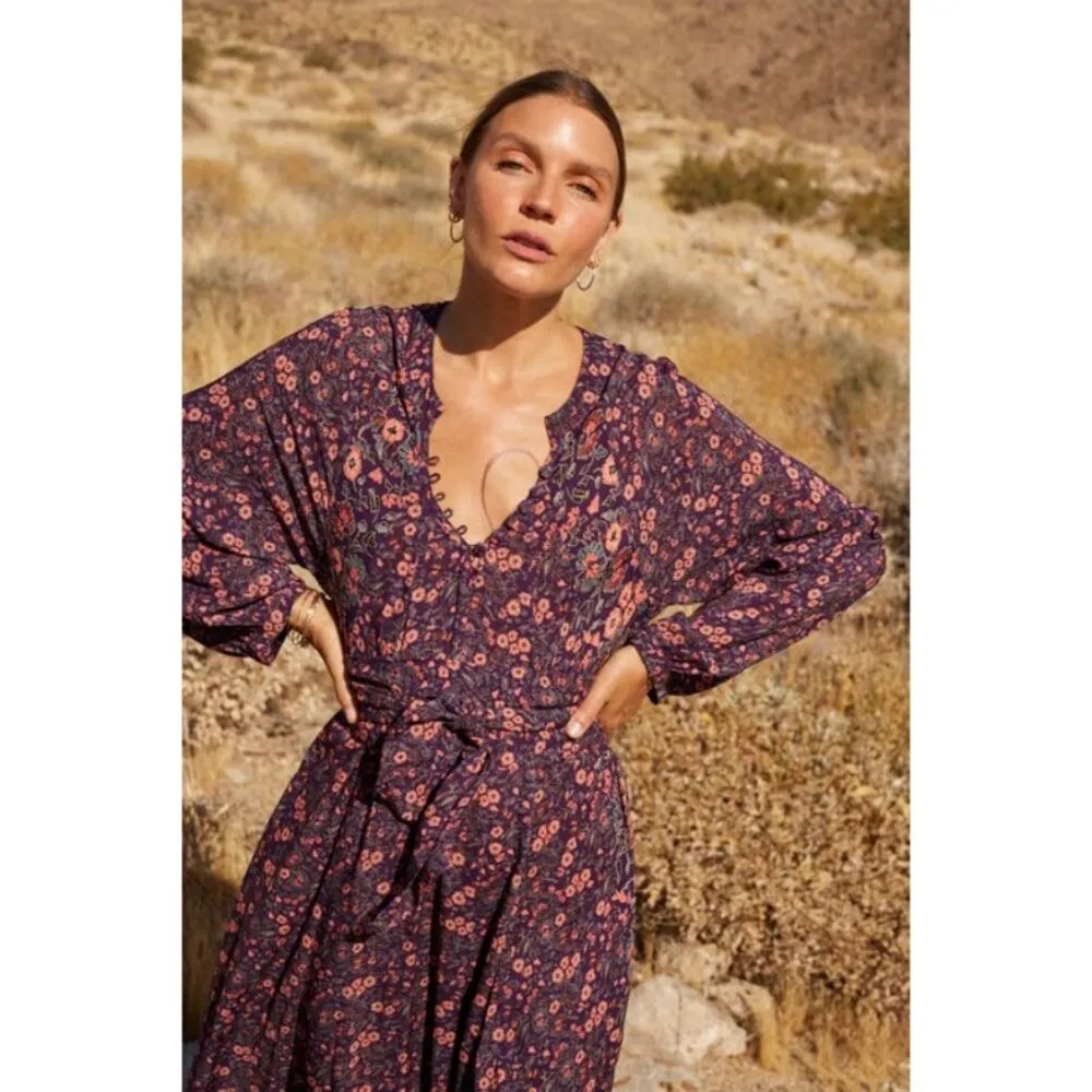 💕NATALIE MARTIN💕 Fiore Maxi Dress Petite Fleur Aubergine Floral Small NWOT - Image 9