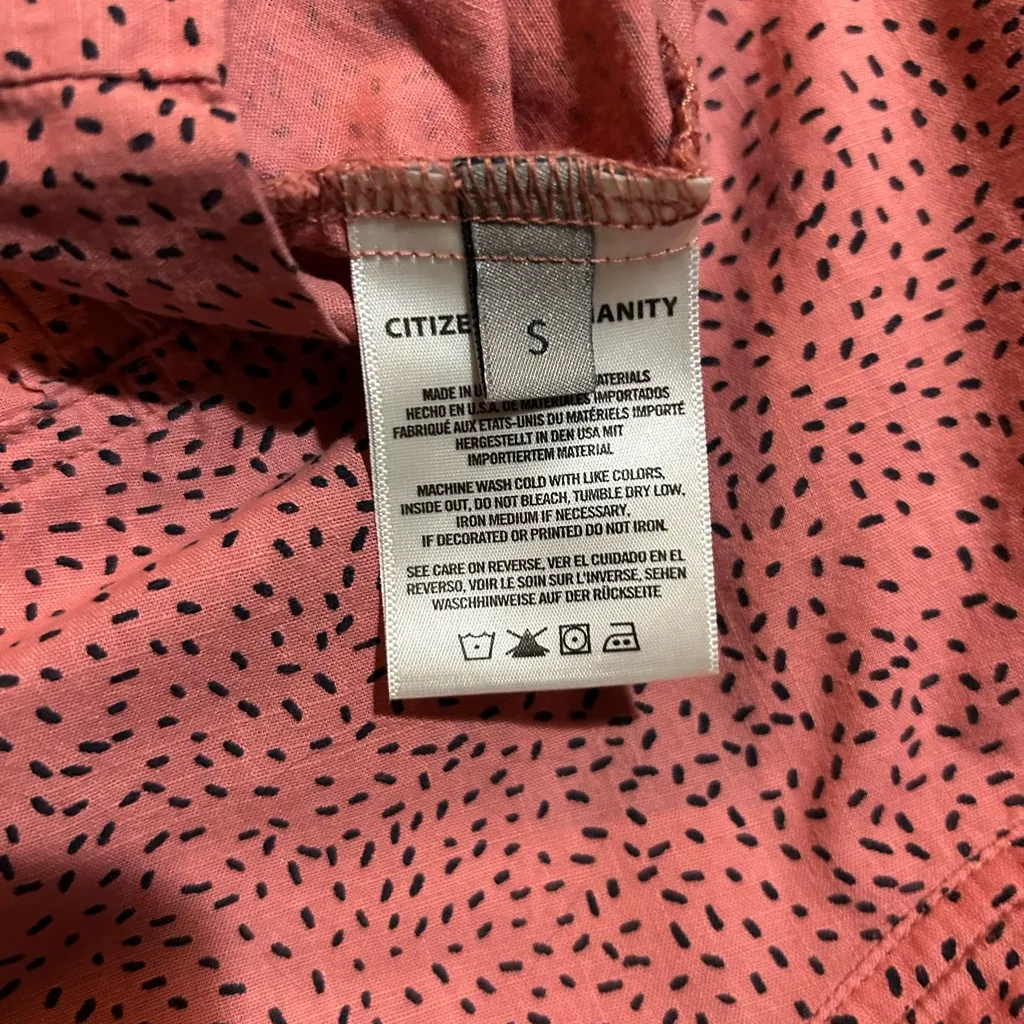 Anthropologie Citizens Of Humanity Top Dorothy Puff Sleeve Blouse Pink — Size S - Image 8