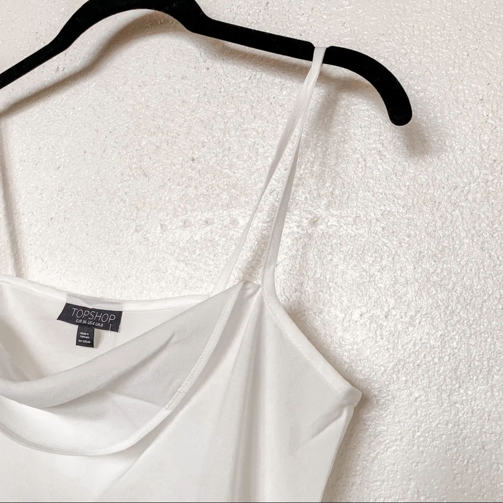 Topshop Sheer Cowl Neck Cami Top White Size 4 - Image 2