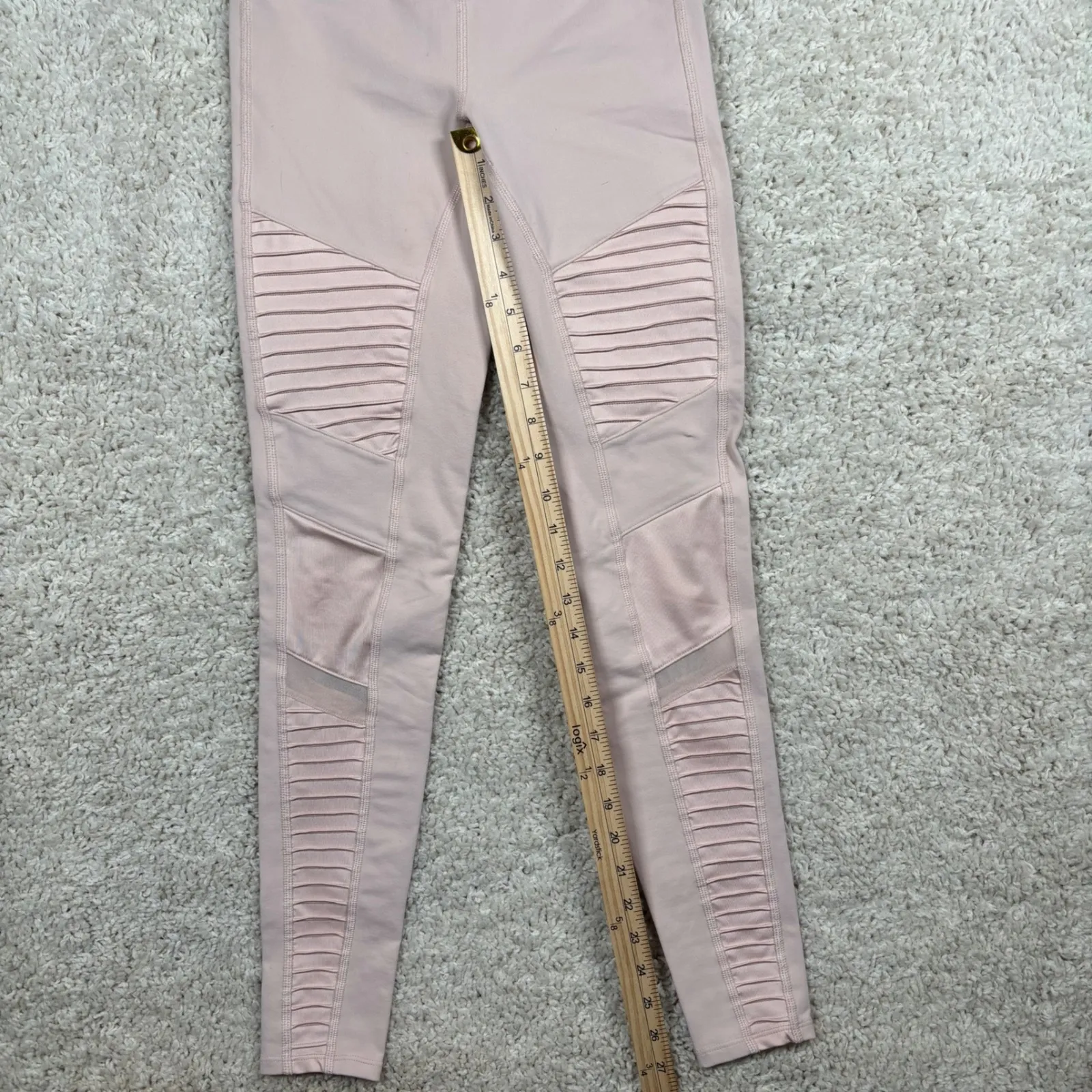 Alo Yoga Moto Leggings High Waist Pink Womens Size XS Athletic Activewear - Image 3
