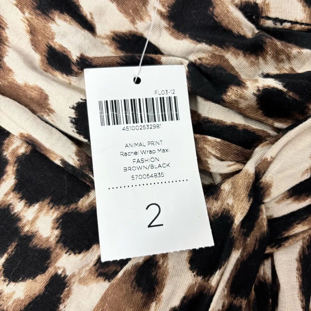 Chico's Animal Print Rachel Wrap Maxi Skirt Brown/Black Size 2 / US L-12 - Image 4
