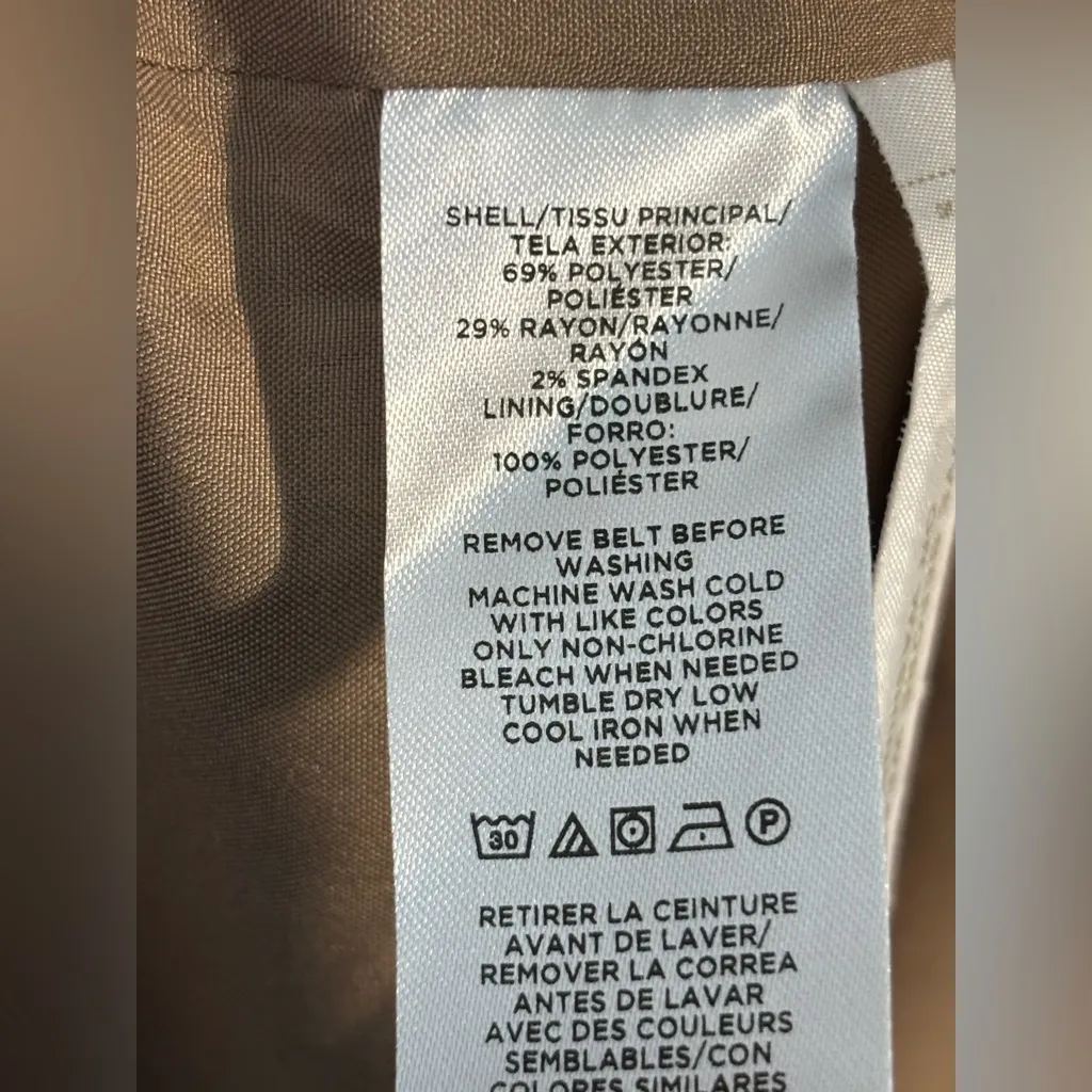 Ann Taylor Glen check plaid trench coat sz XXL Houndstooth Academia Transition - Image 9