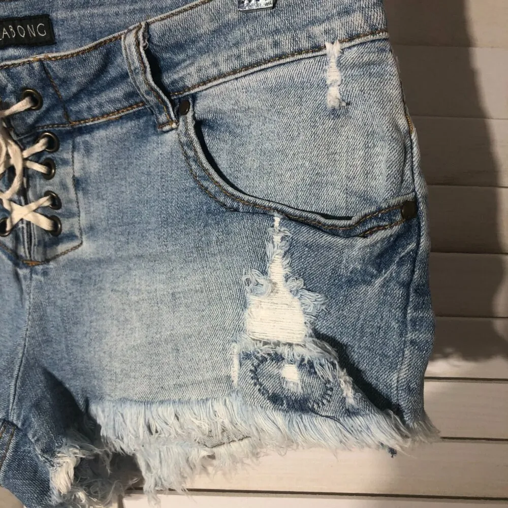 Billabong Y2K Distressed Beach Jean Shorts - Size 3 - Image 5