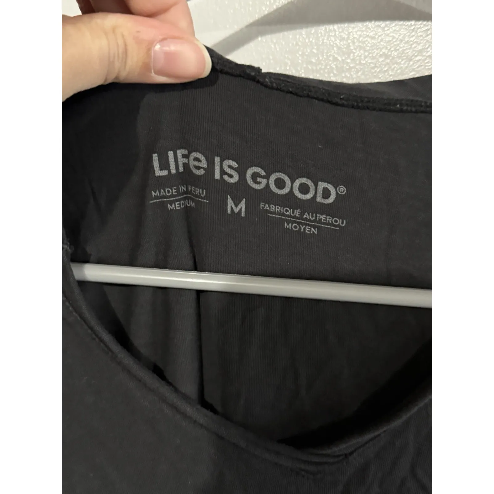 Life Is Good Long Sleeve Hoodie T-Shirt Lightweight Charcoal Women's Size M - Image 3